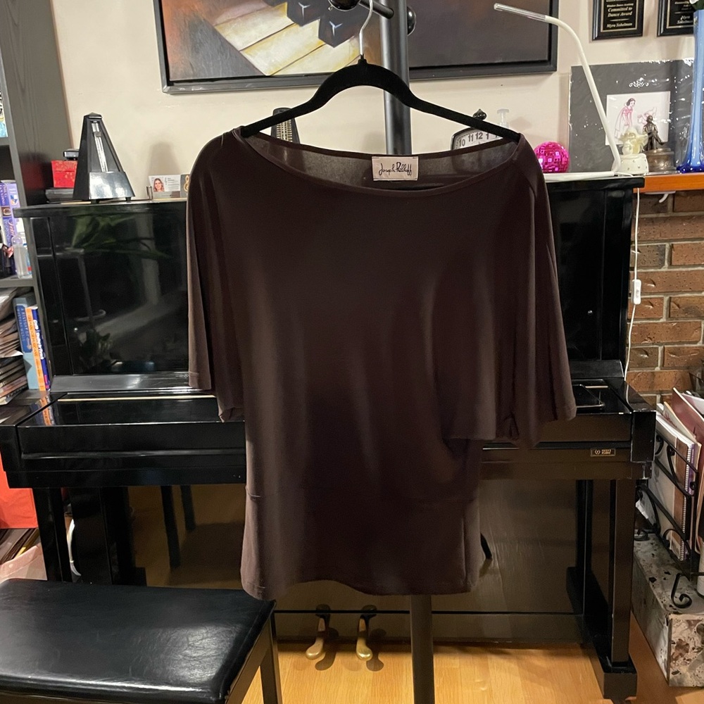 Joseph Ribkoff Chocolate Brown Short Sleeve Top